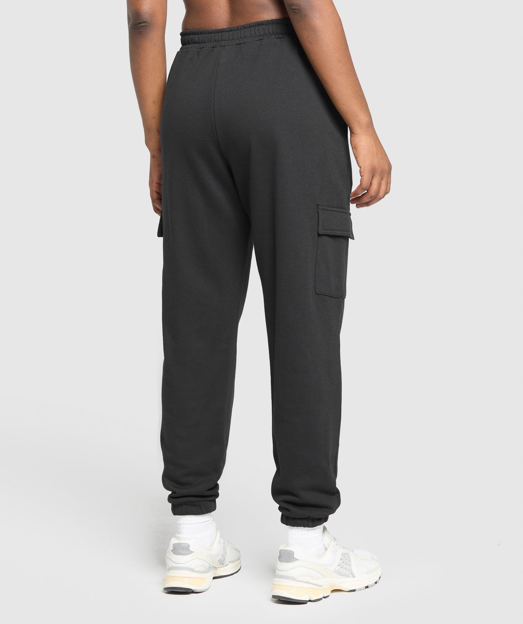 Gymshark Fleece Cargo Joggers - Black Female Product Image