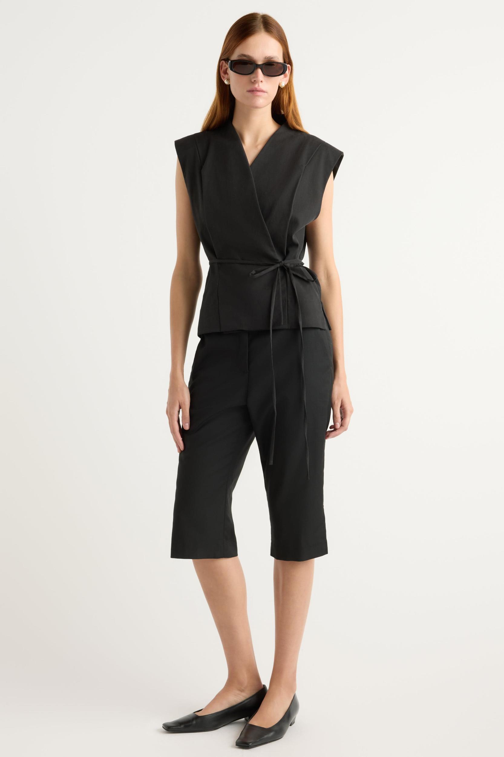 Leandra Tencel-Blend Wrap Vest Product Image
