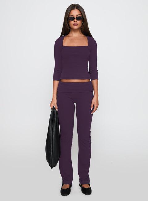 Truth Be Told Straight Leg Pant Purple Product Image