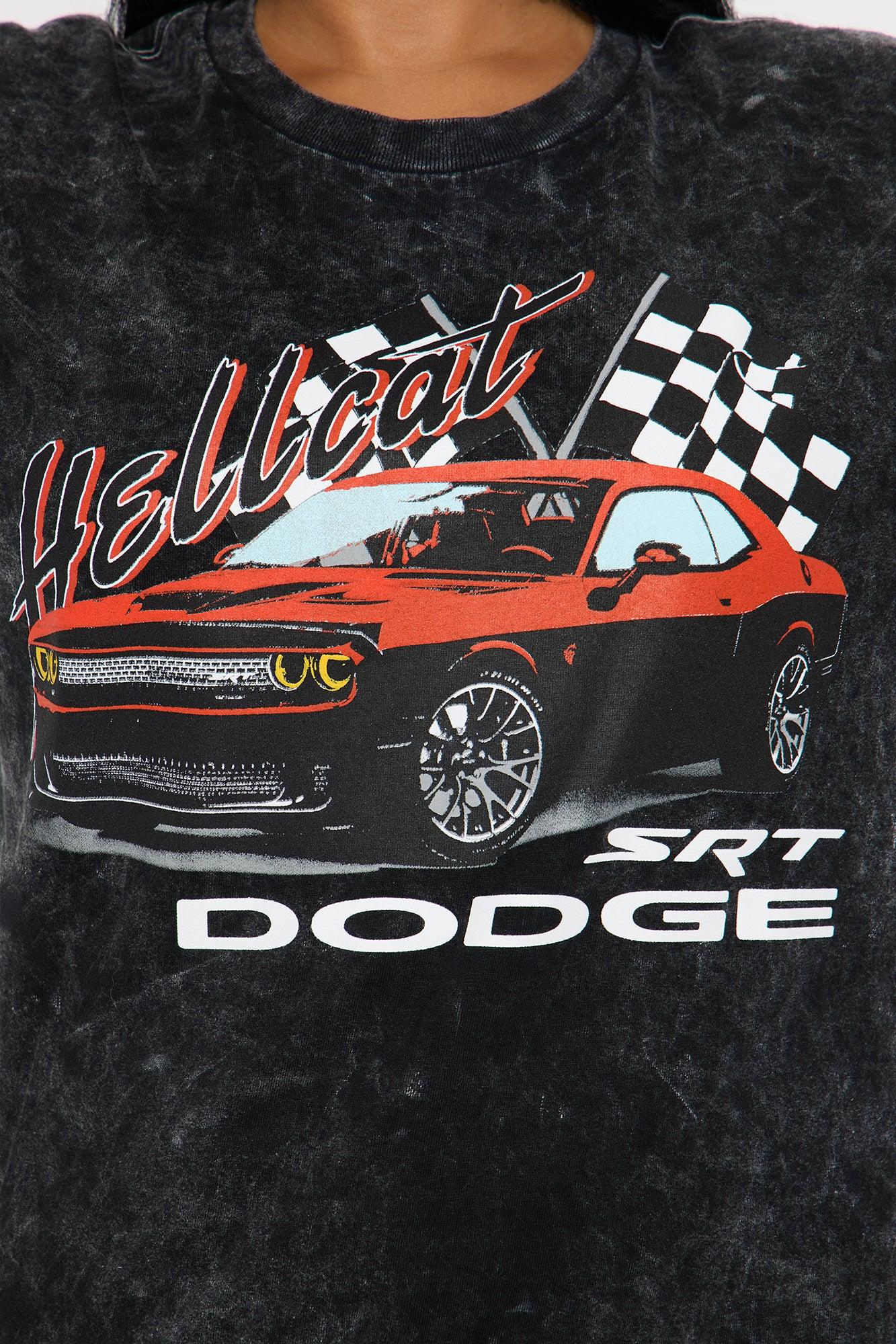 Dodge Hellcat Washed Oversized Tee - Black Product Image