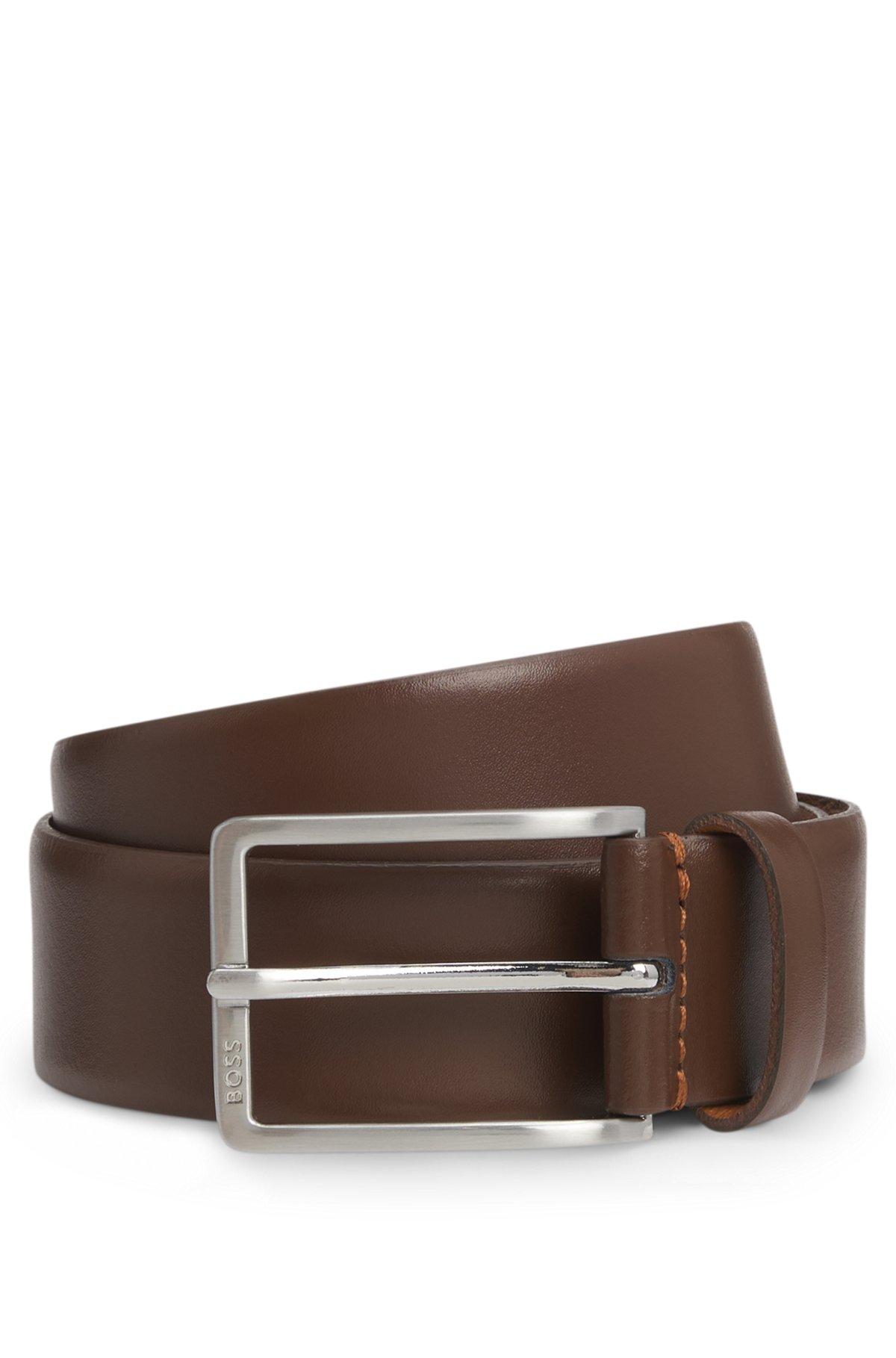 Italian-made leather belt with pin buckle Product Image