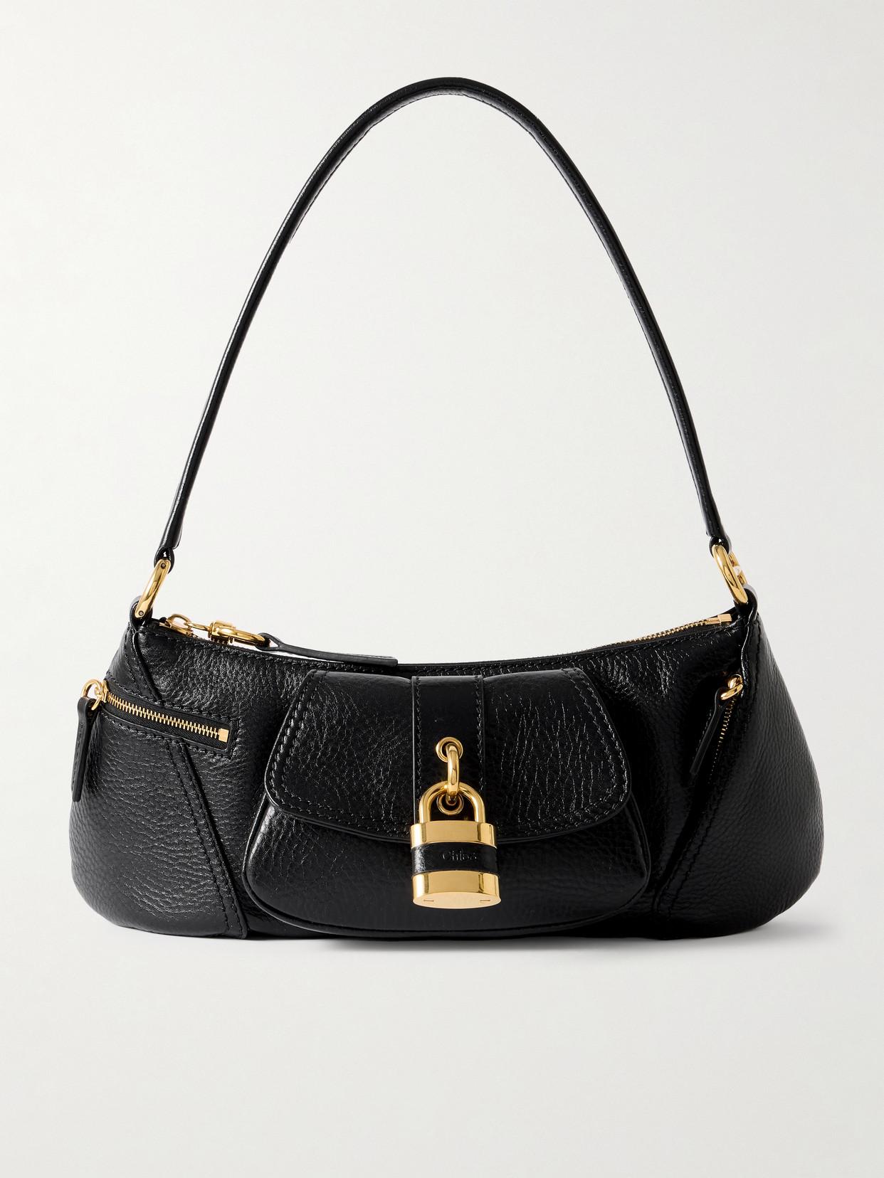 CHLOÉ The 99 Embellished Textured-leather Shoulder Bag In Black Product Image