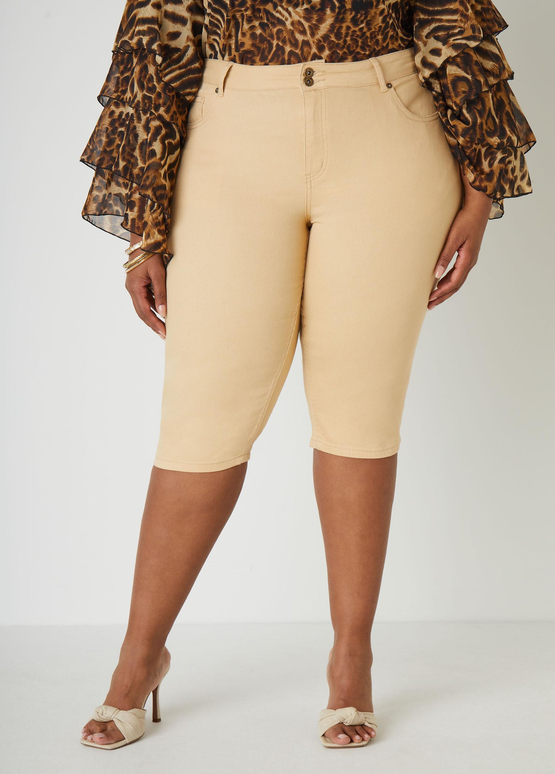 Plus Size Fearless Stretch Denim Capris Ashley Stewart Product Image