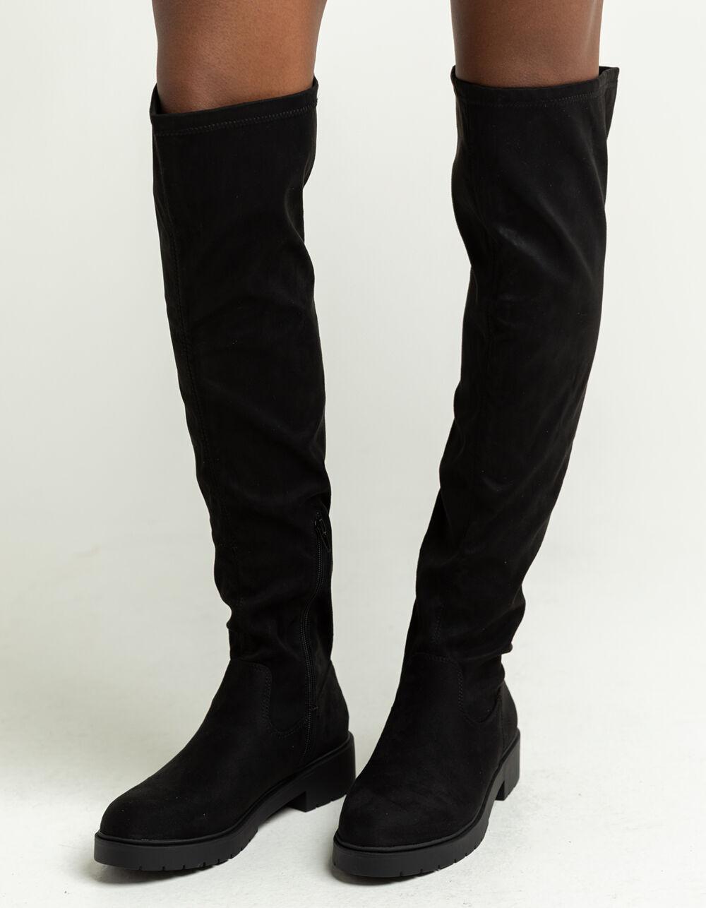 SODA Tall Suede Womens Knee Boots - BLACK Product Image