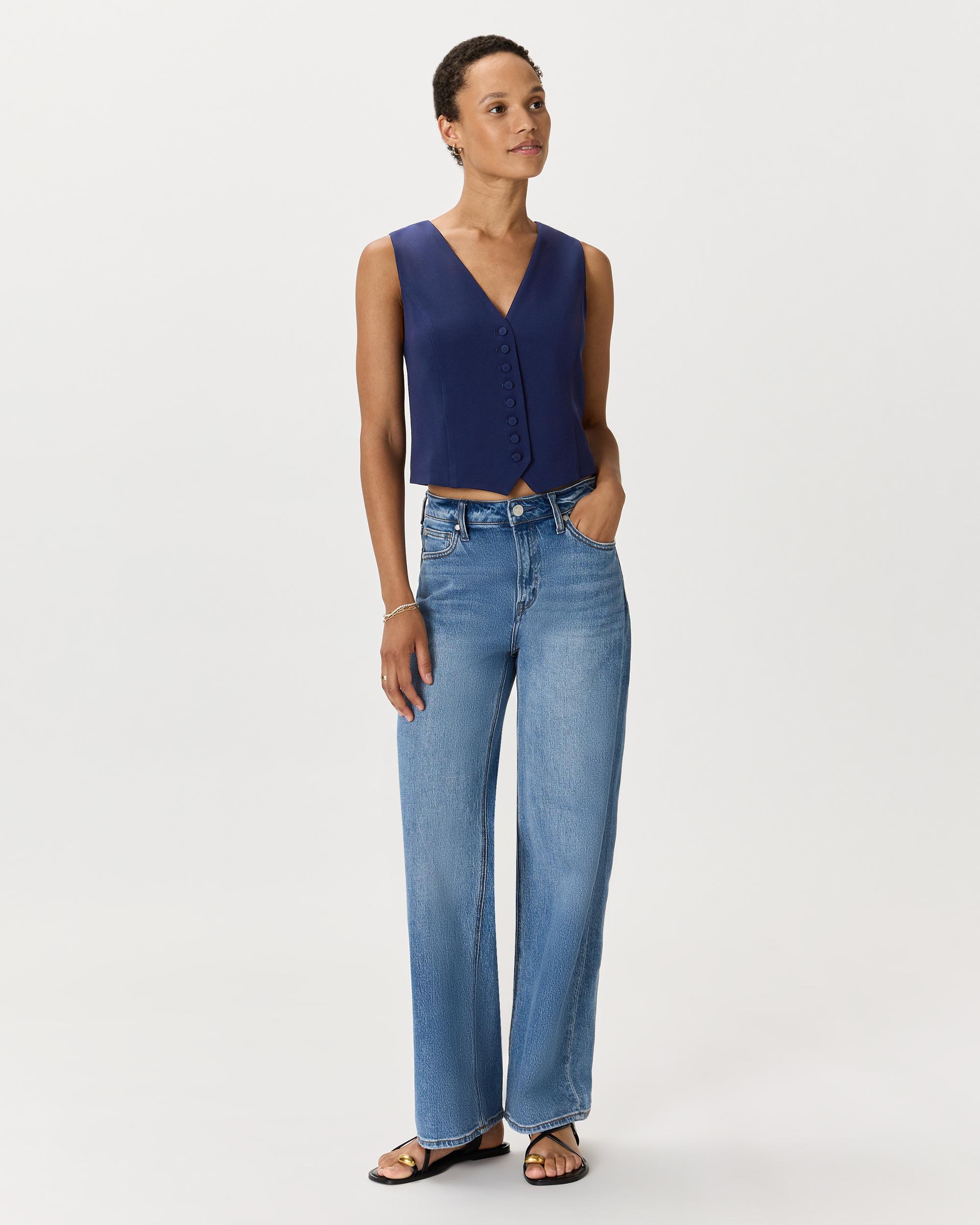 Quince | Women's Fluid Crepe Vest Size XS, Recycled Polyester Product Image