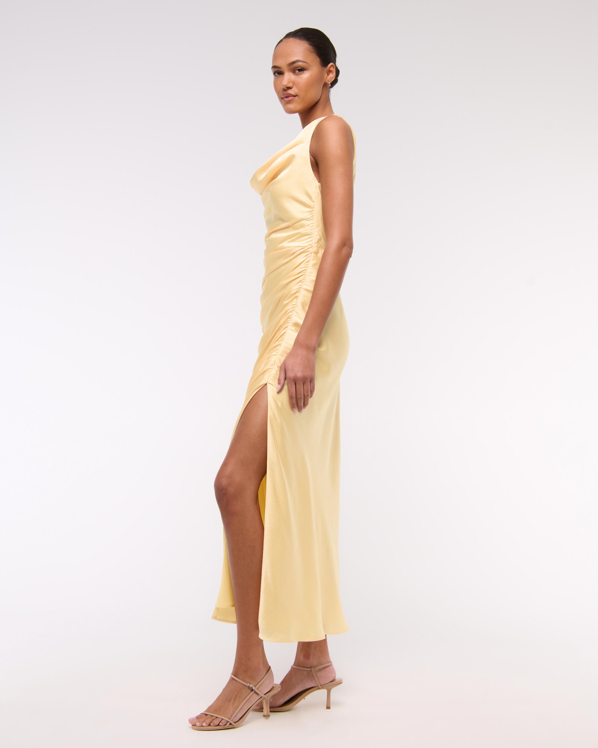 Cowl Neck Draped Maxi Dress Product Image