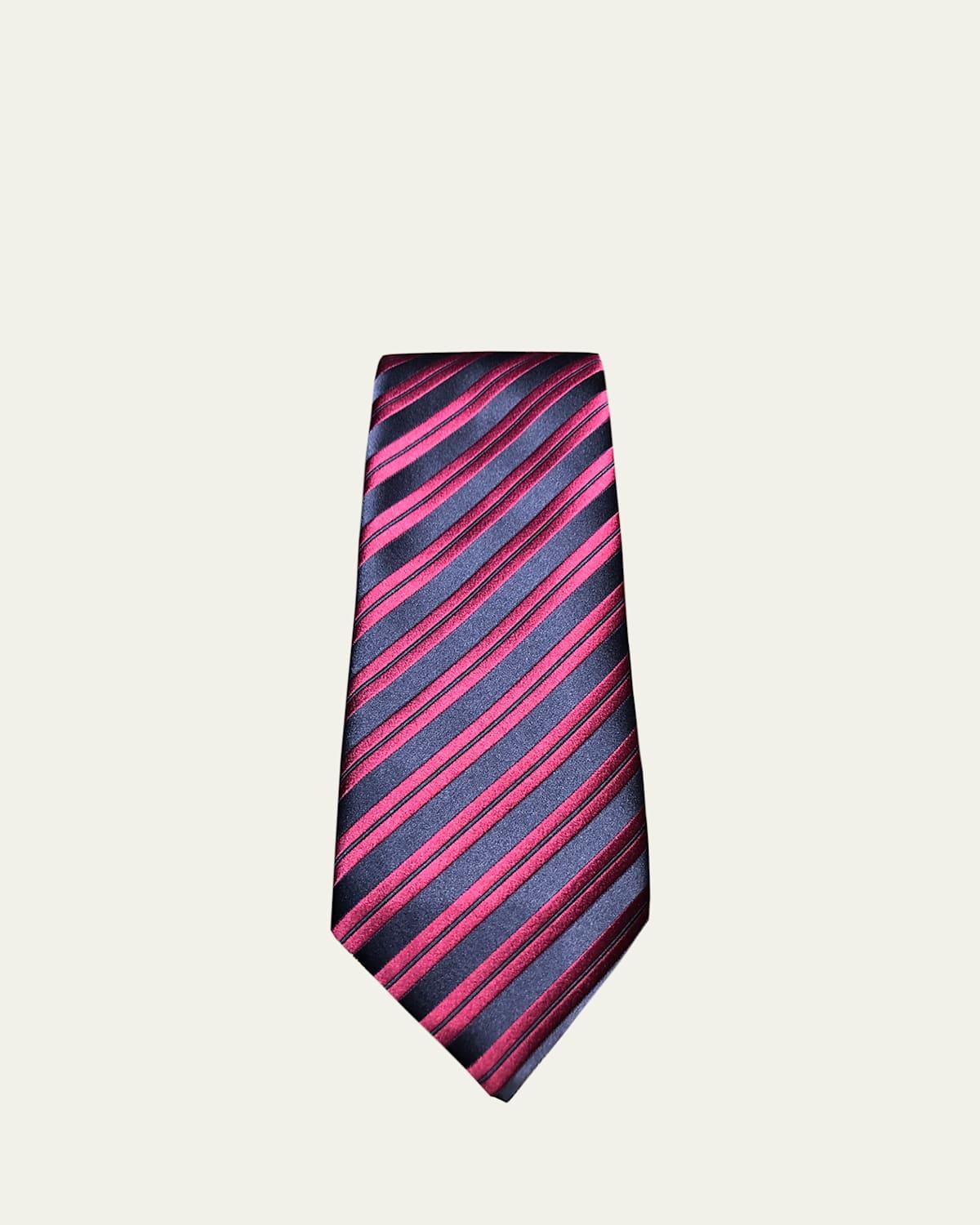 Mens Striped Silk Tie Product Image