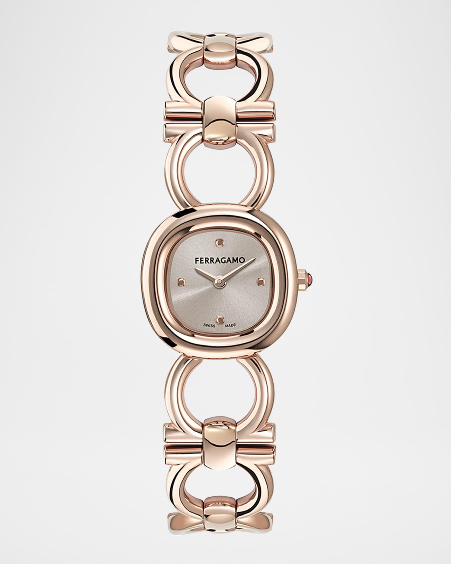 Double Gancini 25MM IP Rose Gold Bracelet Watch Product Image