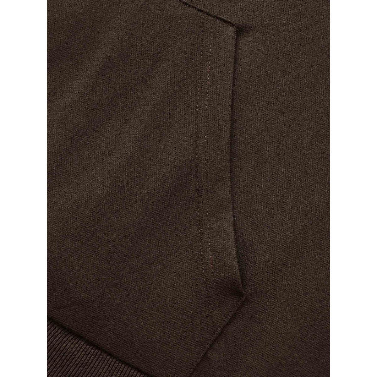 Plus Size Colorblock Contrast Pocket Hooded Sweatshirt Women DarkBrown Casual Contrast Hooded Everyday Sweatshirts BloomChic 12/L Product Image