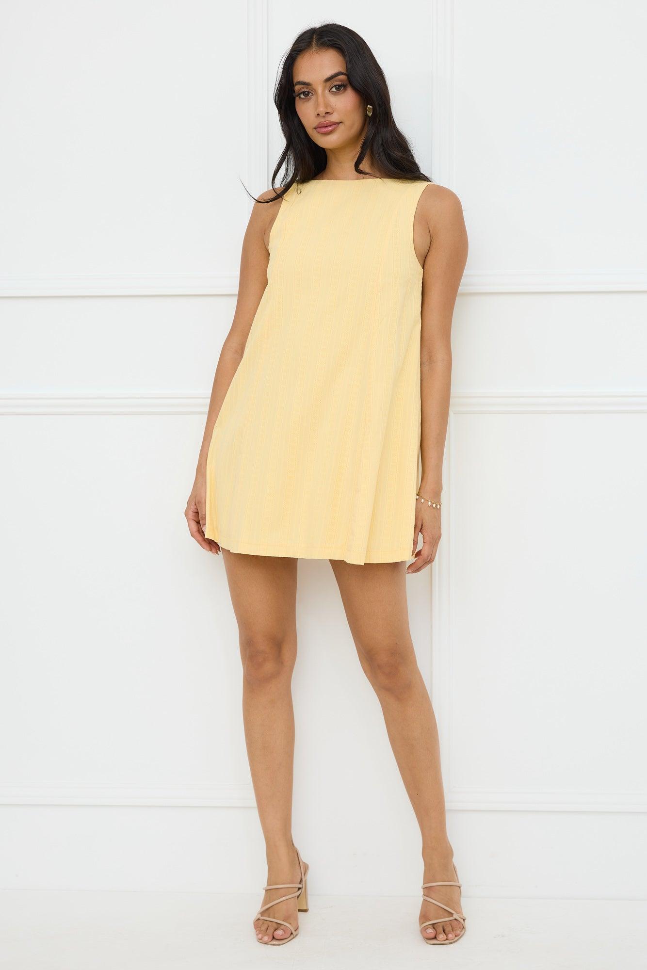 Effortless Icon Mini Dress Yellow Product Image