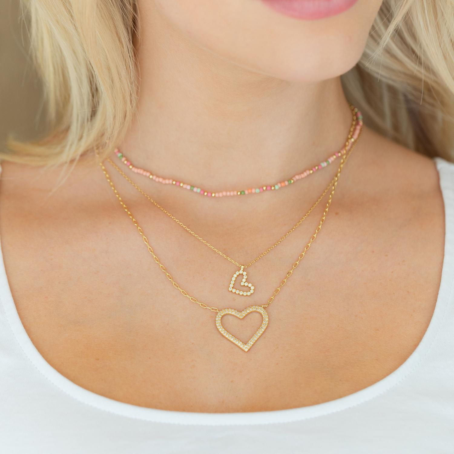 Delicate Cz Heart Pendant Product Image