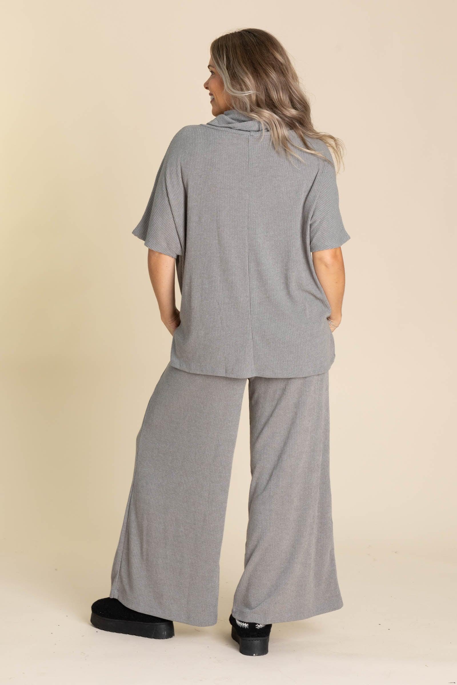 Oversized Short Sleeve Cowl Neck And Pant Sets Product Image