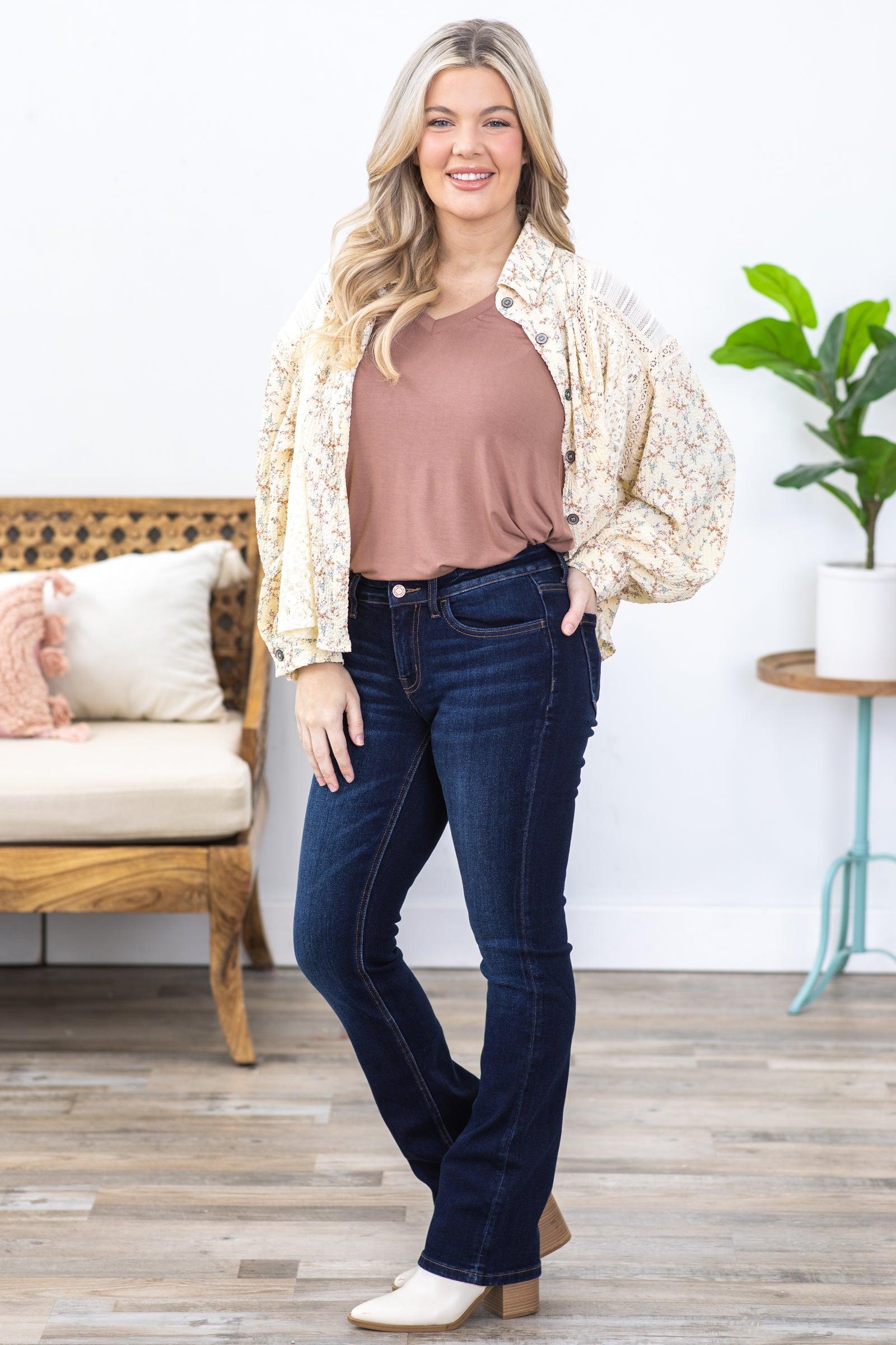 Vervet Dark Mid Rise Bootcut Jeans Product Image