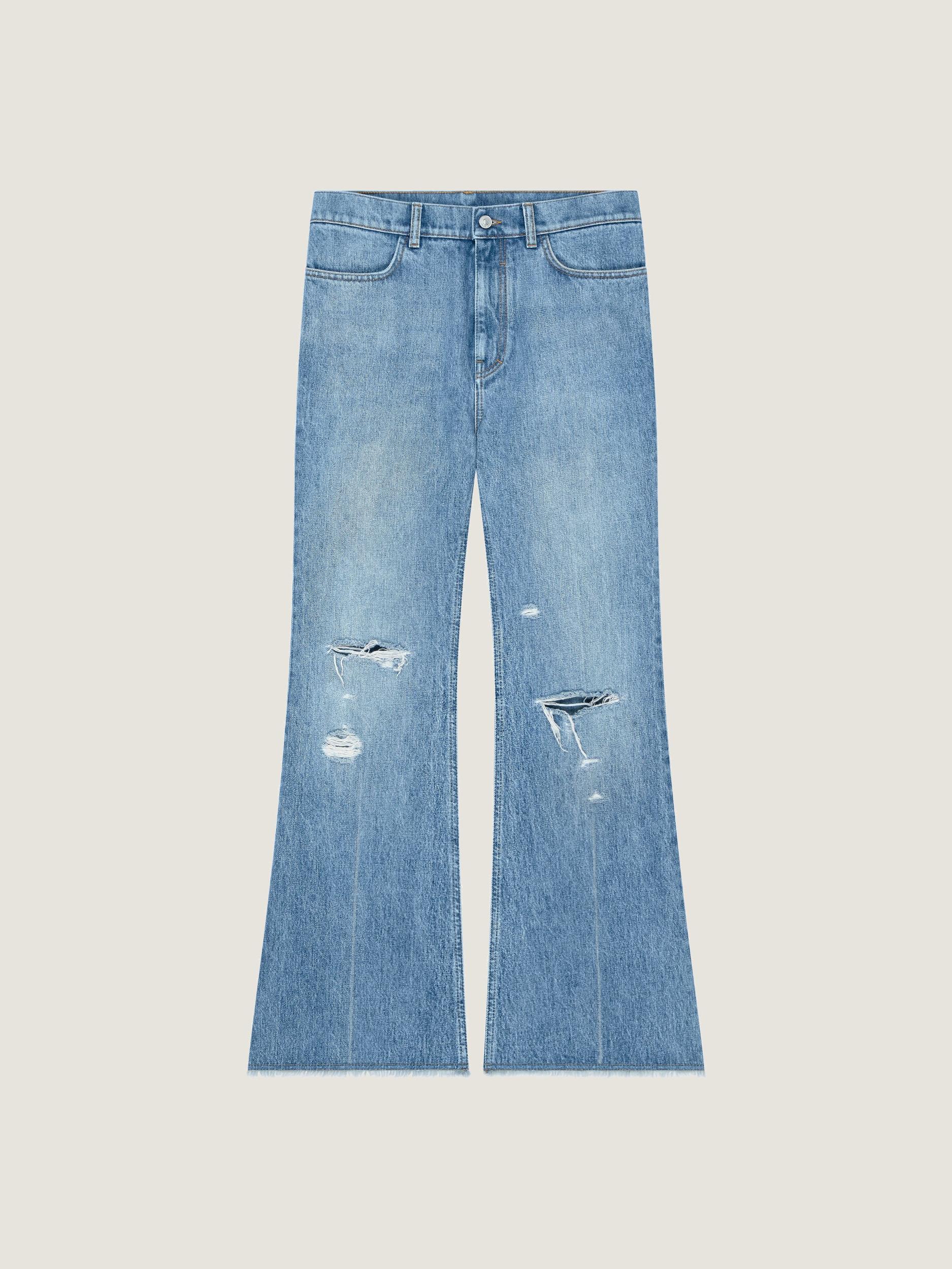 Flare jeans in destroyed denim Product Image