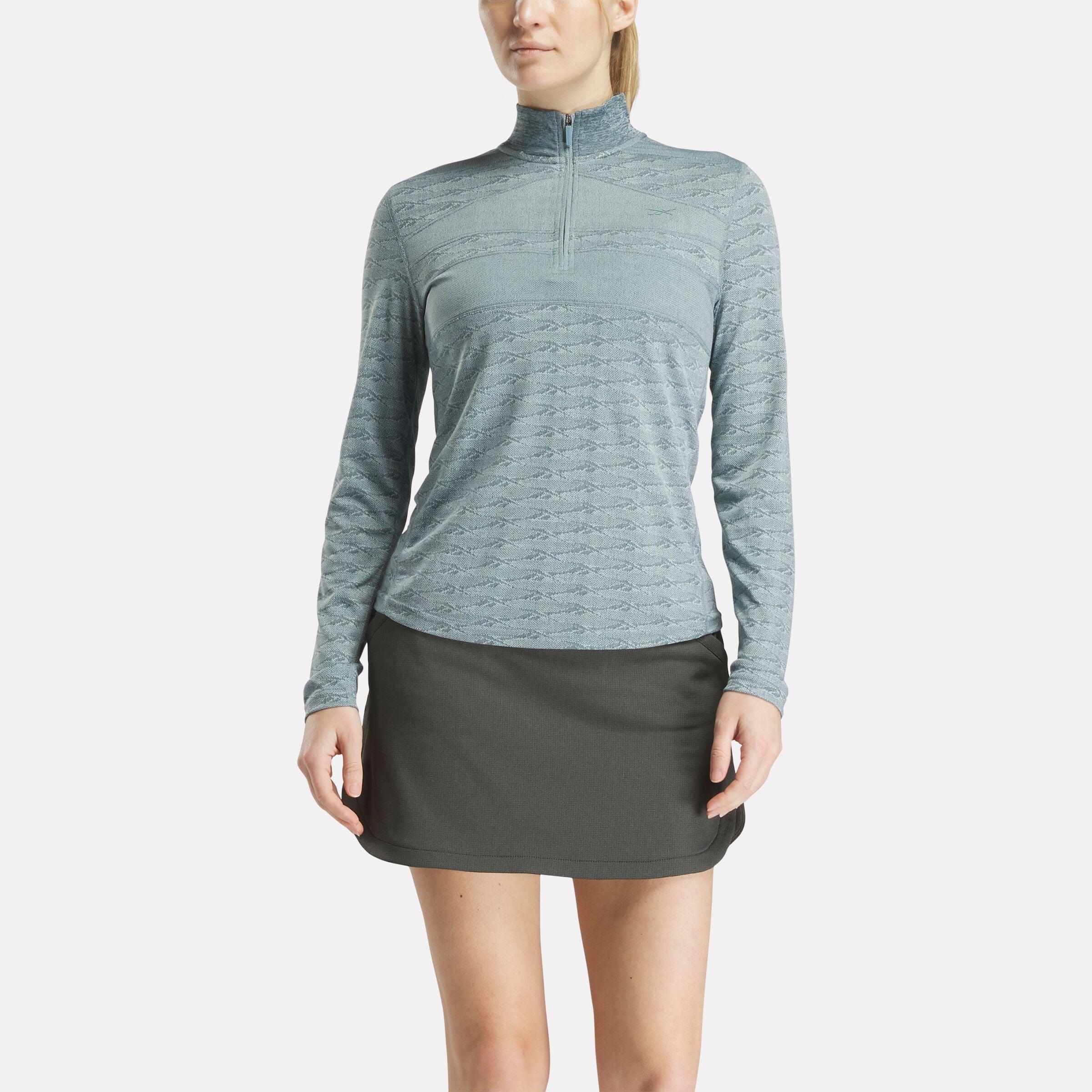 Women's Long Sleeve Engineered Vector Jacquard 1/4 Zip Golf Pullover Top Female Product Image