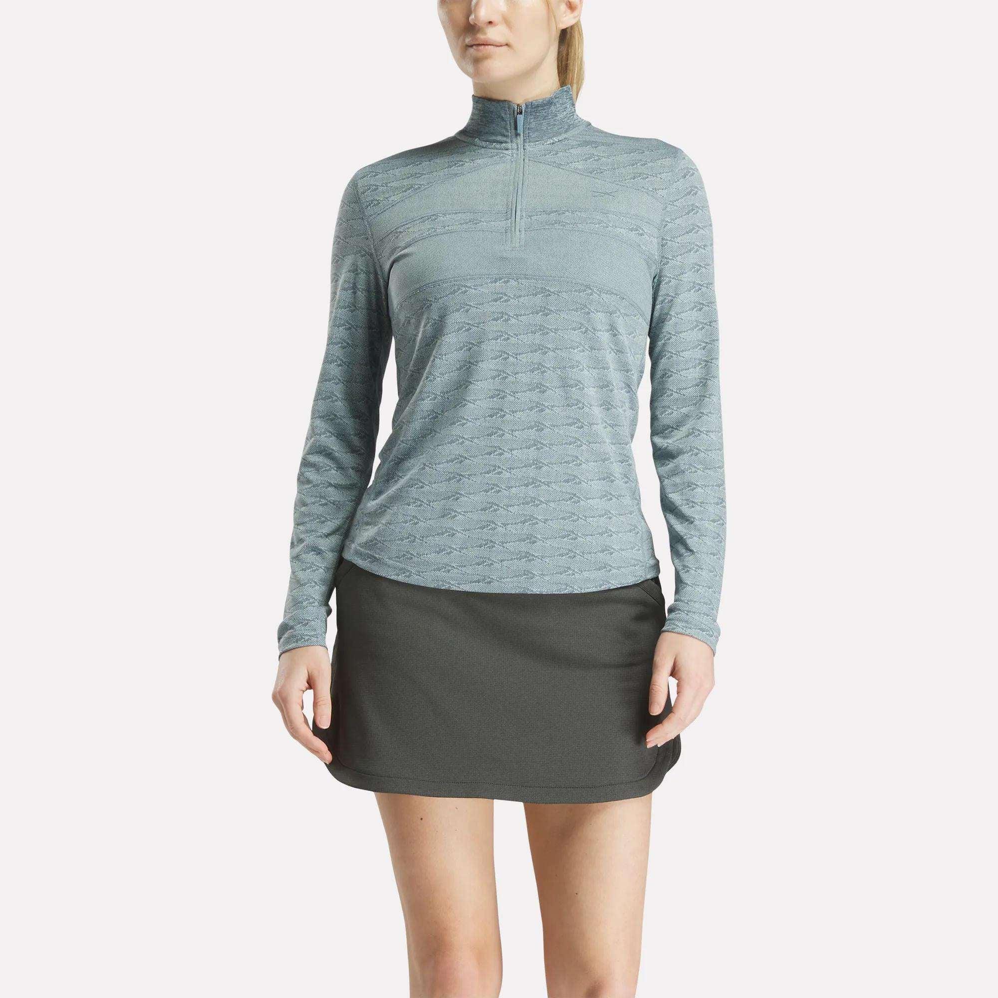 Women's Long Sleeve Engineered Vector Jacquard 1/4 Zip Golf Pullover Top Female Product Image