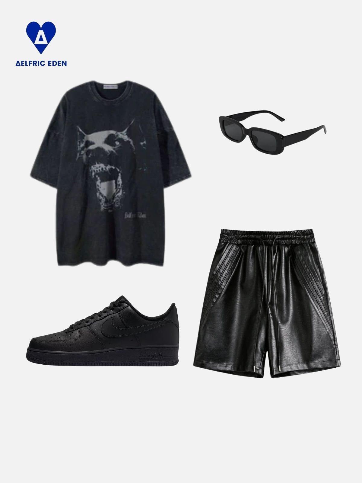 Aelfric Eden Drawstring Faux Leather Shorts Product Image