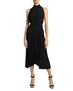 Womens Renzo Pliss Halter Midi Dress Product Image