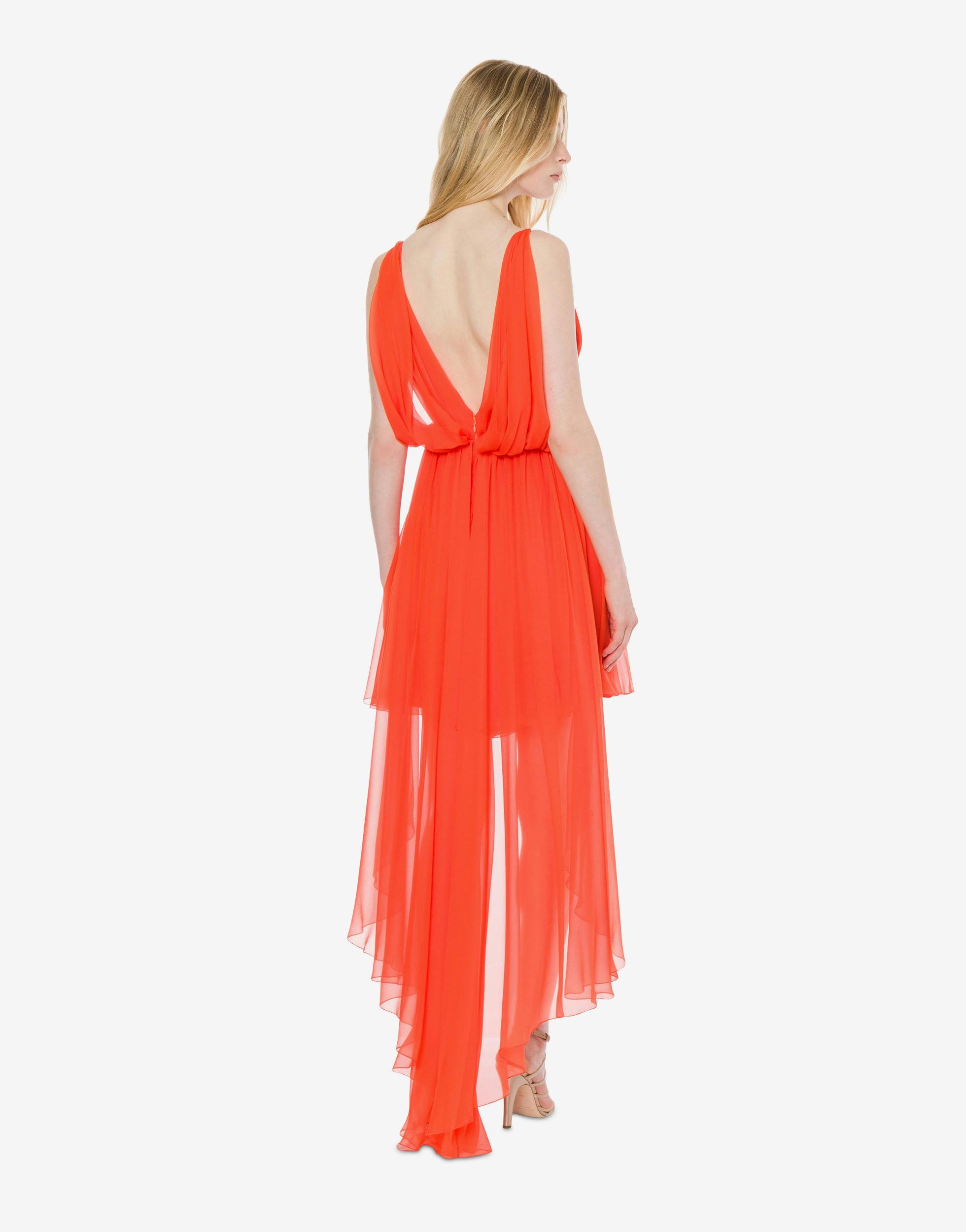 Organic chiffon minidress with drape Product Image