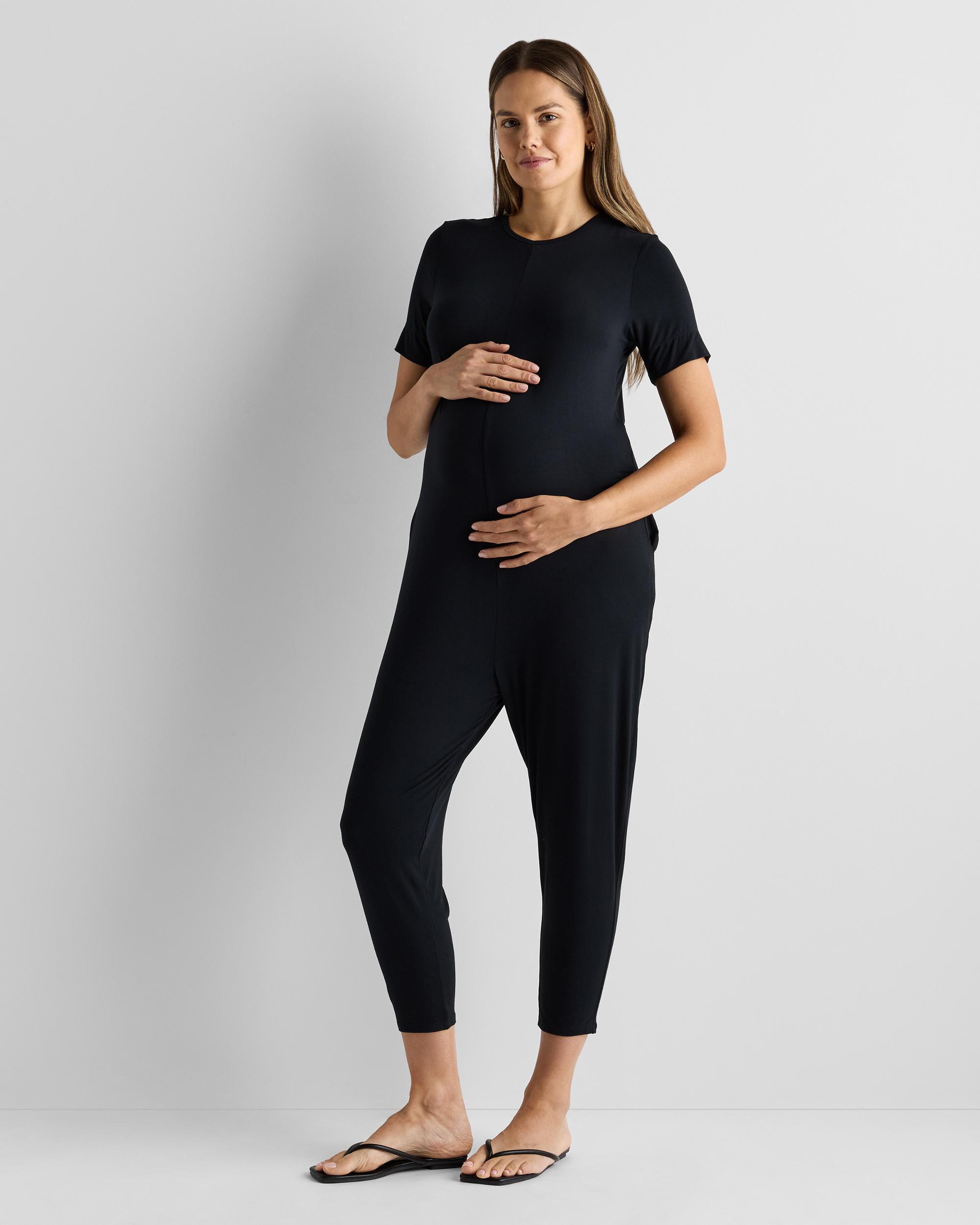 Quince | Women's Bamboo Jersey Maternity Everyday Jumpsuit Product Image