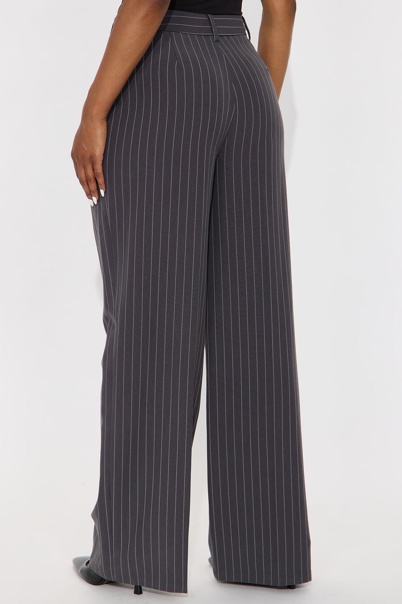 Angie Pinstripe Trouser - Charcoal Female Product Image