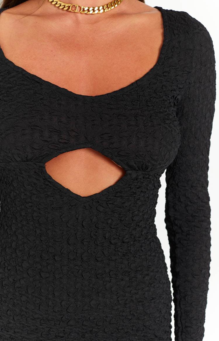 Asti Bubble Black Mini Dress Product Image