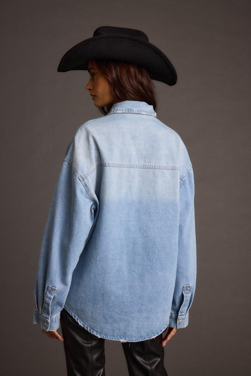 Rocky Light Denim Button Down Top Product Image