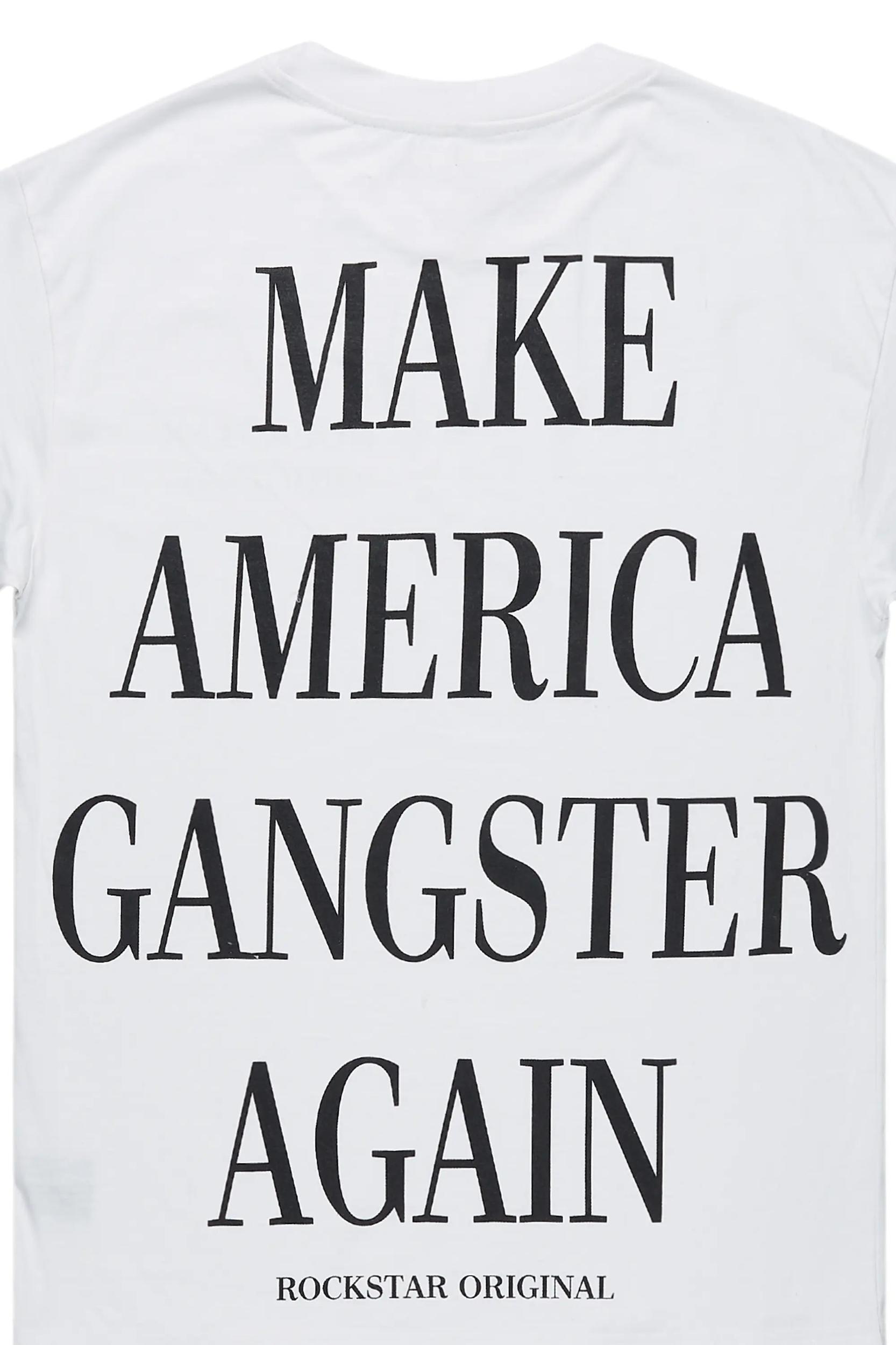 Drako White Oversized Graphic T-Shirt Male Product Image