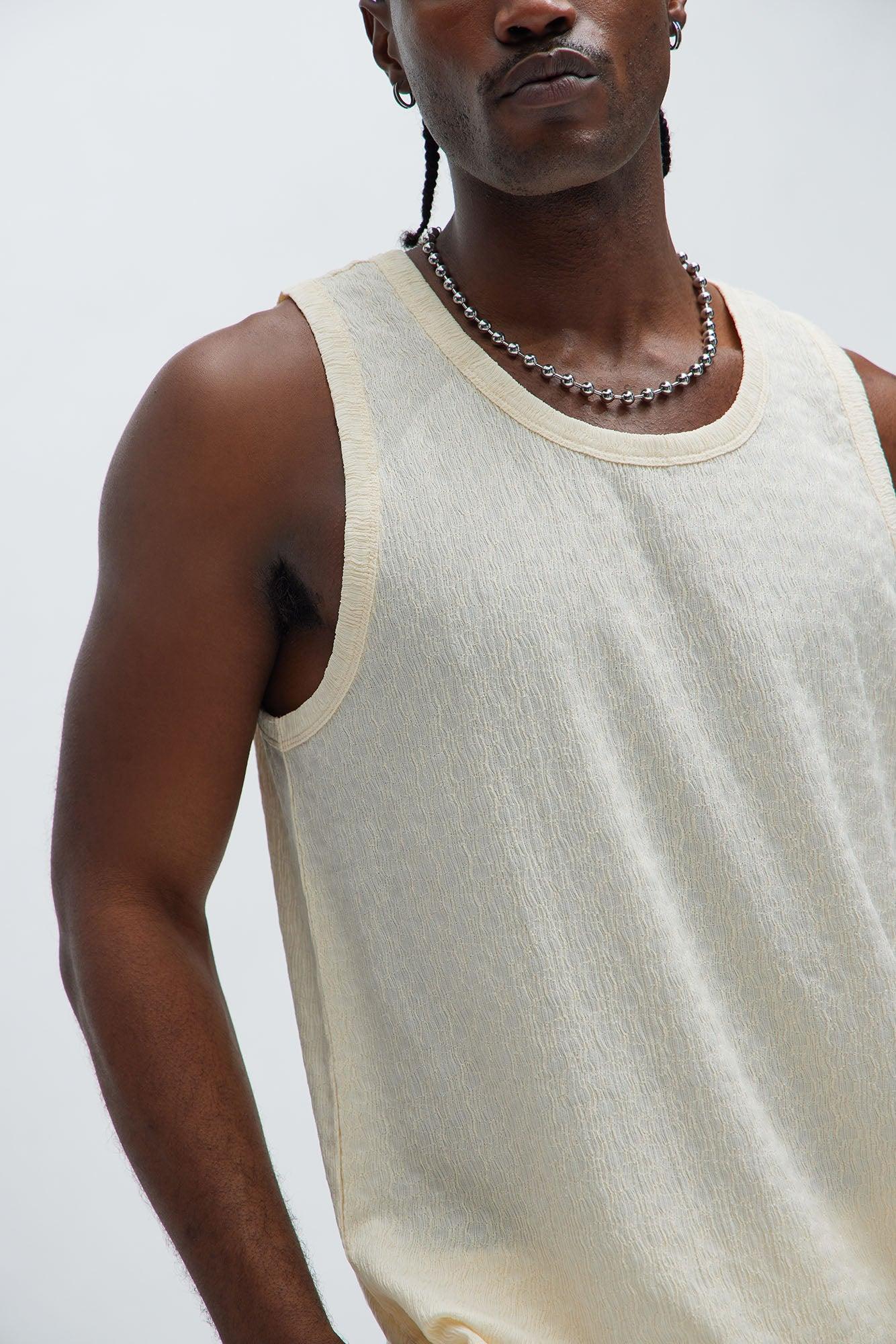 Reign Textured Tank - Cream Product Image