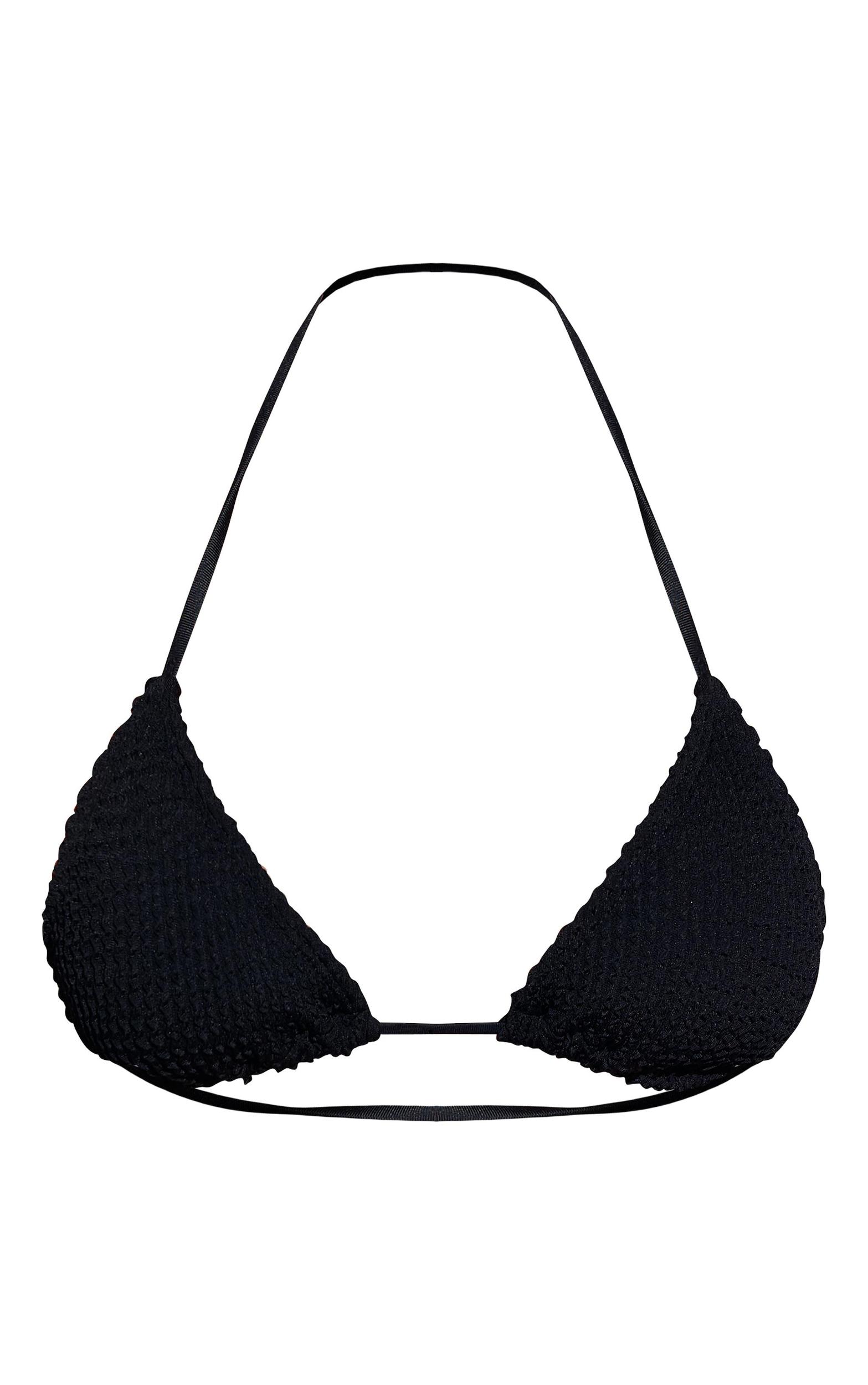 Black Mix & Match Crinkle Triangle Bikini Top Product Image