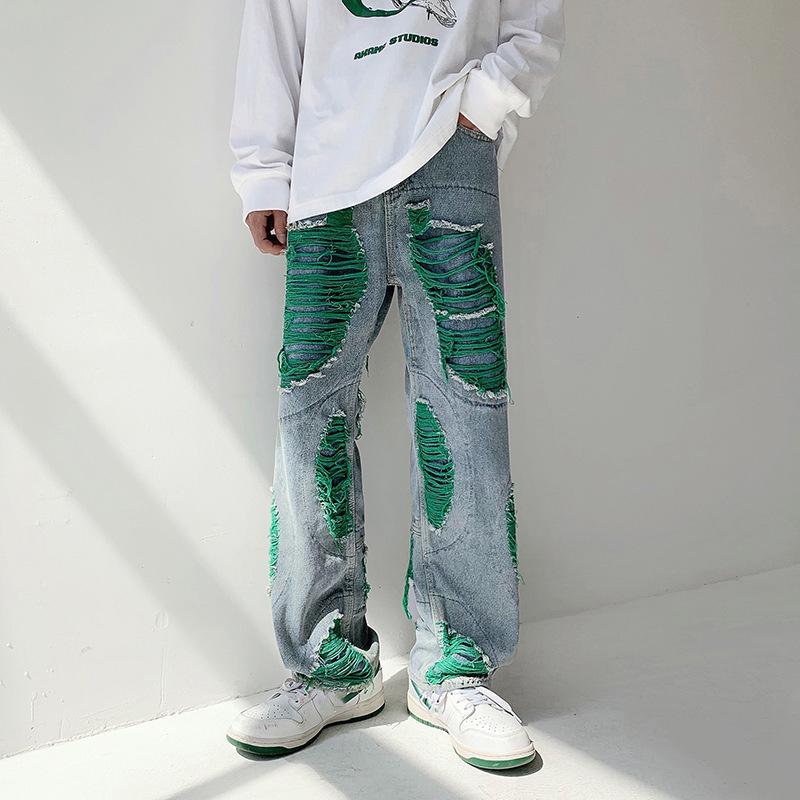 Sopula Men's Trendy Street Ripped Loose Straight Jeans Product Image