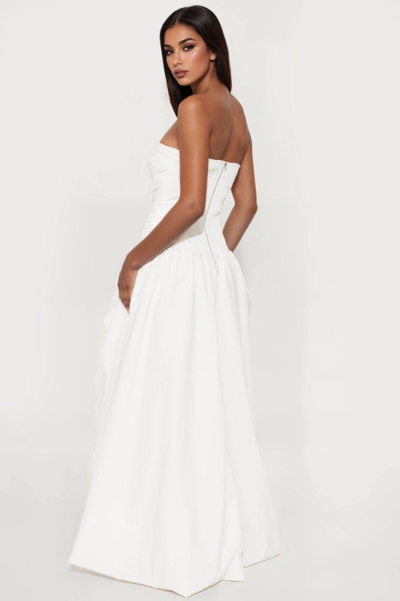 Skye Drop Waist Maxi Dress - White Female Product Image