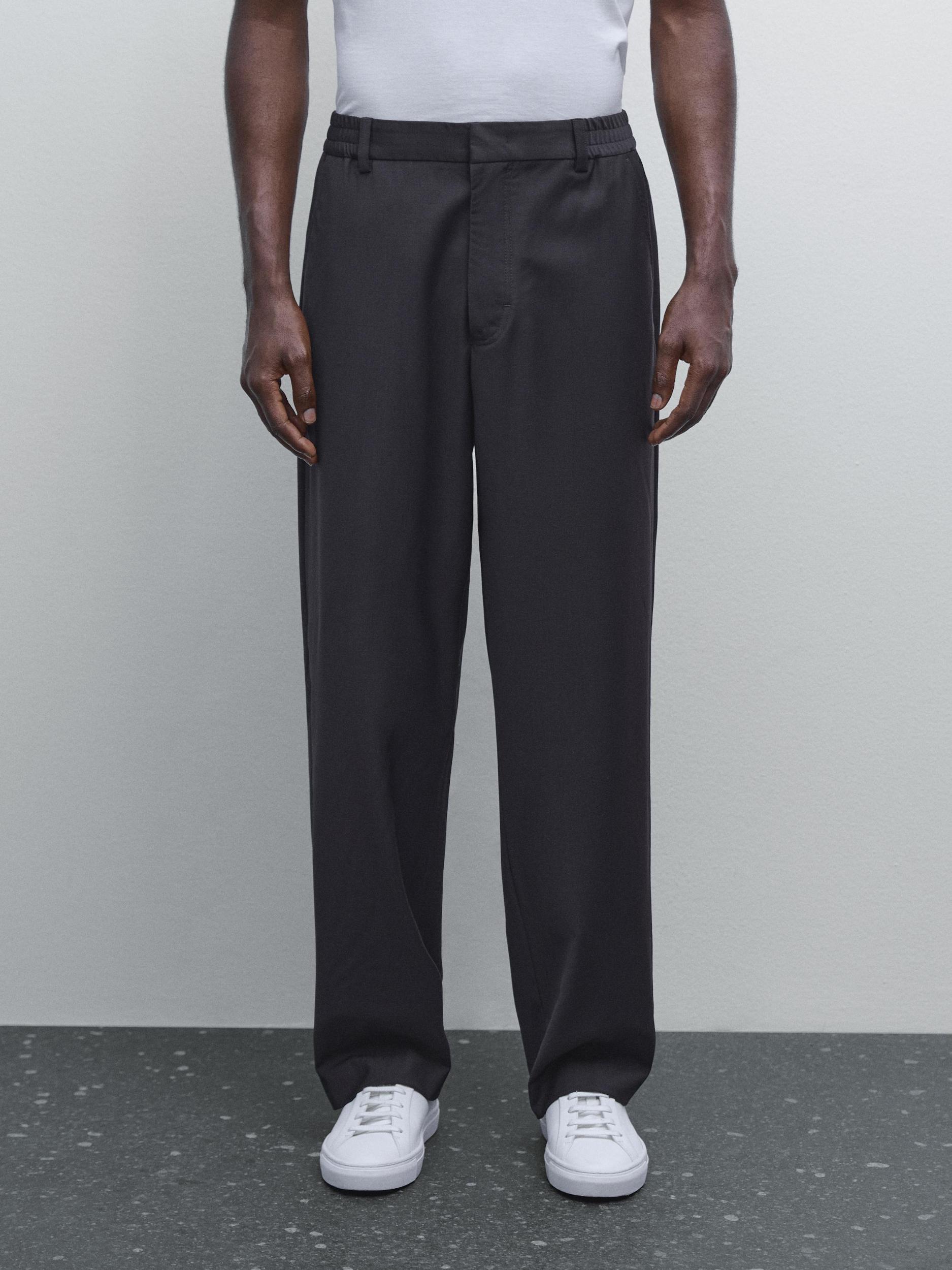 Wool blend jogger fit trousers Product Image