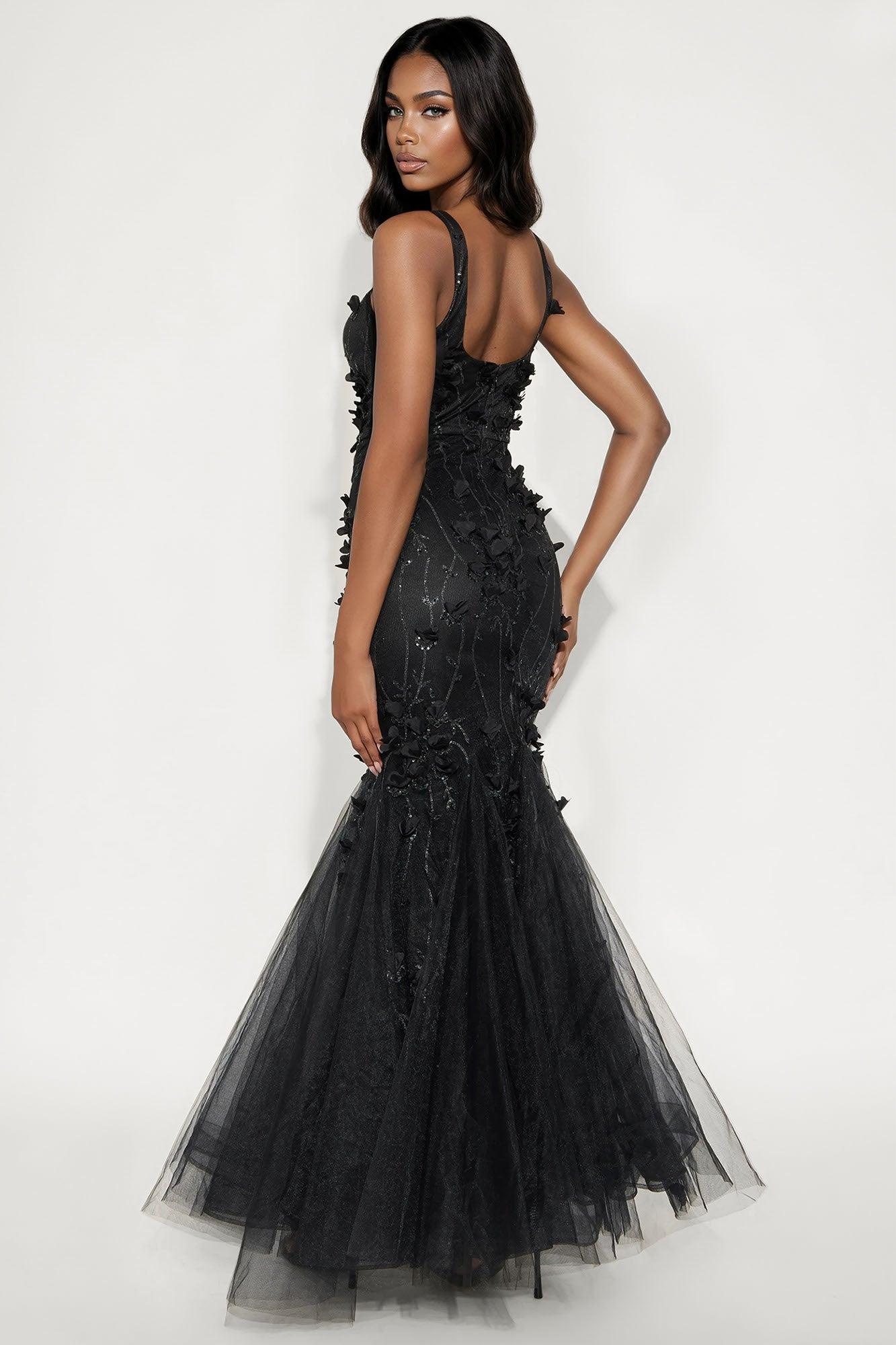 Delaney Tulle Gown - Black Female Product Image