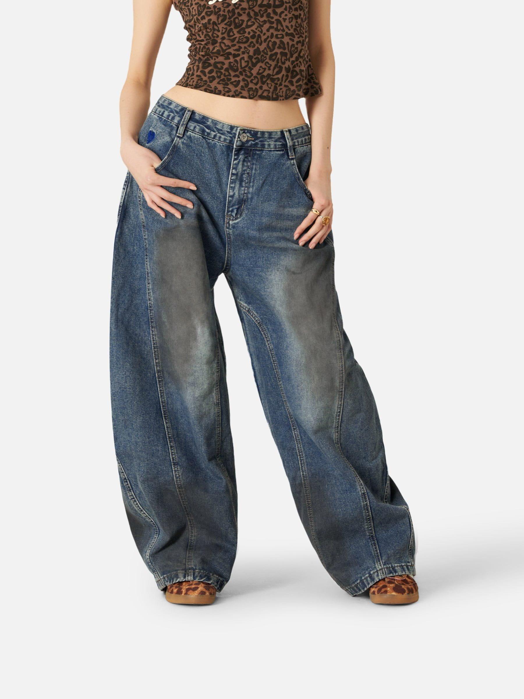 Aelfric Eden Baggy Distressed Washed Jeans Product Image
