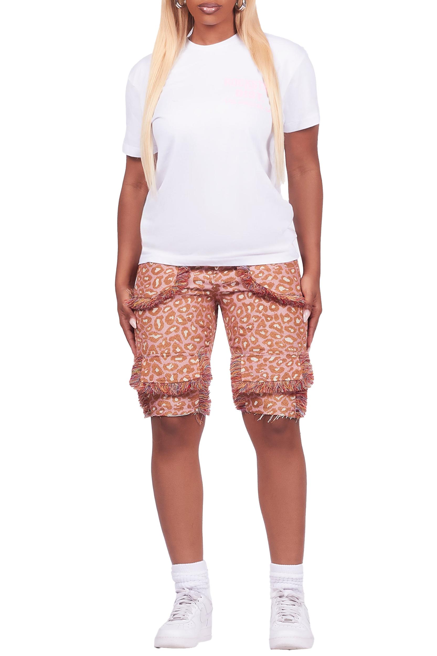 Jelissa White/Pink T-Shirt Short Set Female Product Image