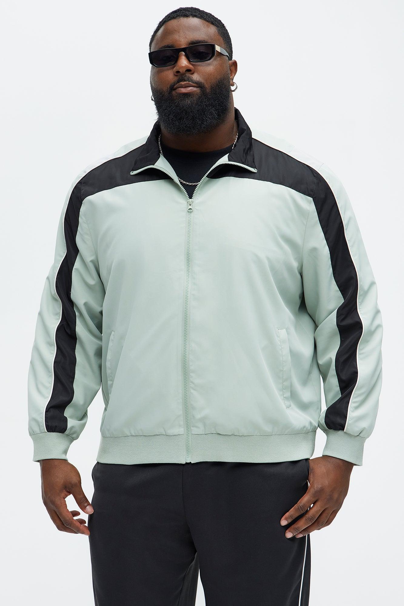 Lightweight Paneled Track Jacket - Sage/combo Product Image