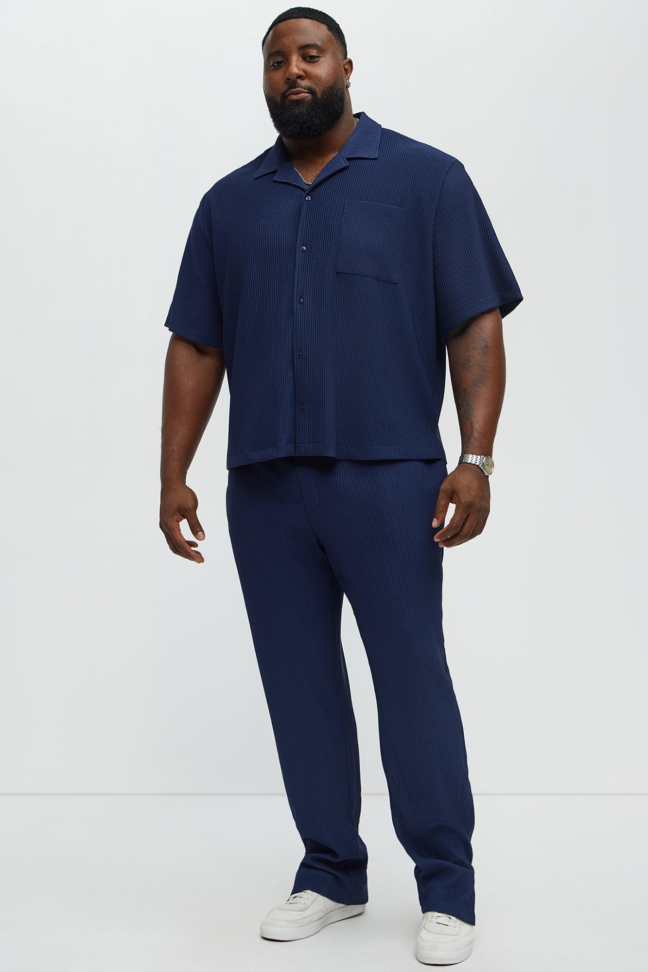 Show Up Slim Slit Pants - Navy Male Product Image