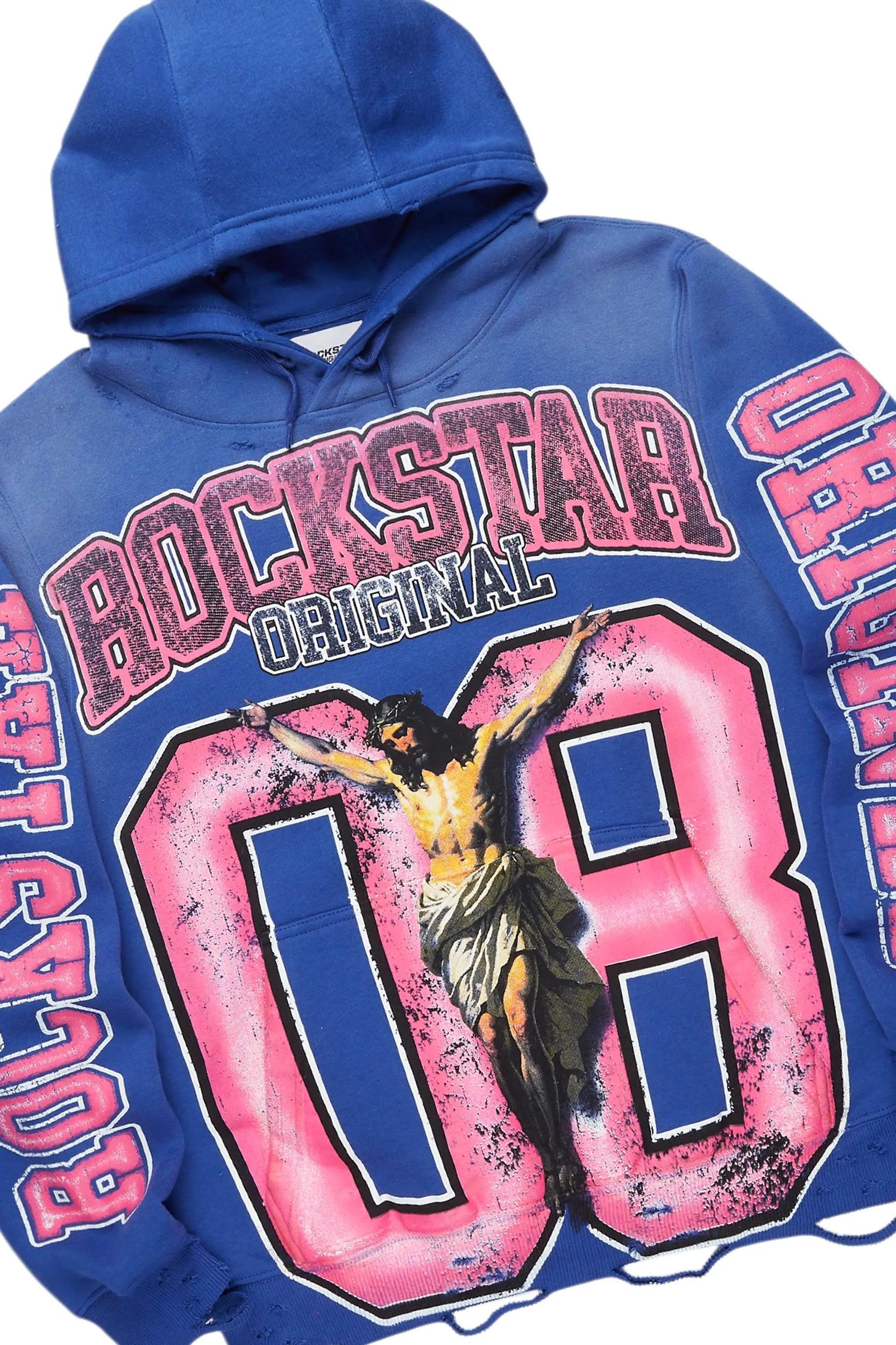 Fields Royal/Light Blue Hoodie/Super Stacked Flare Jean Bundle Male Product Image