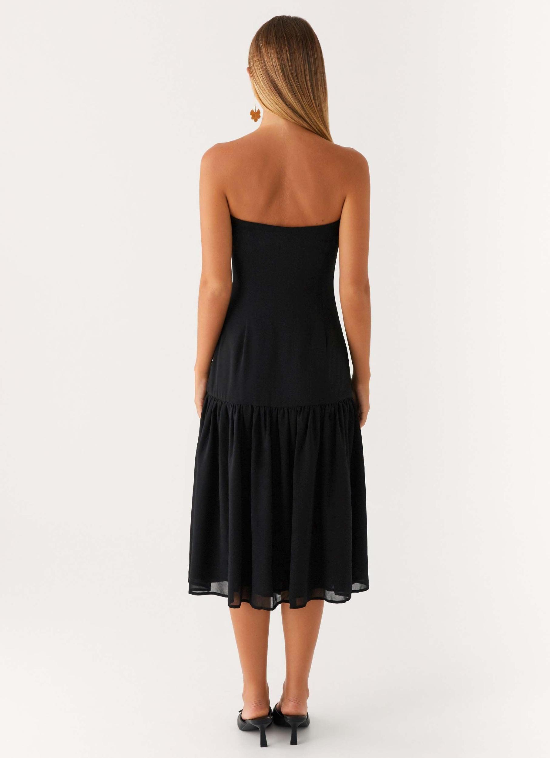 Imagination Strapless Midi Dress - Black Product Image
