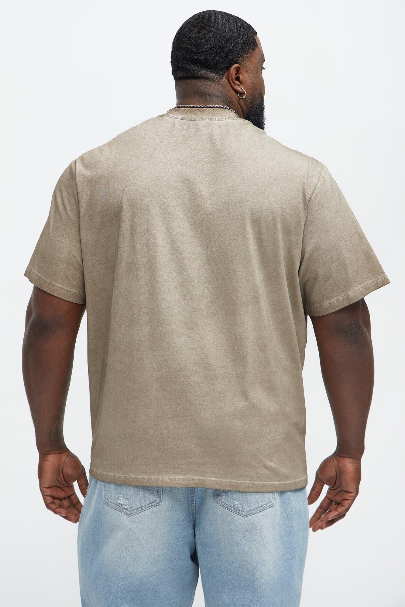 Tinted Wash Oversized Heavyweight Short Sleeve Tee - Brown Product Image