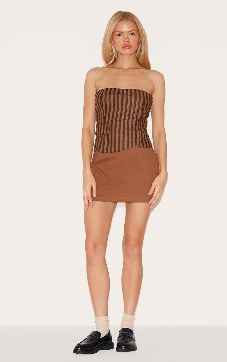 Brown Corduroy Striped Bandeau Product Image