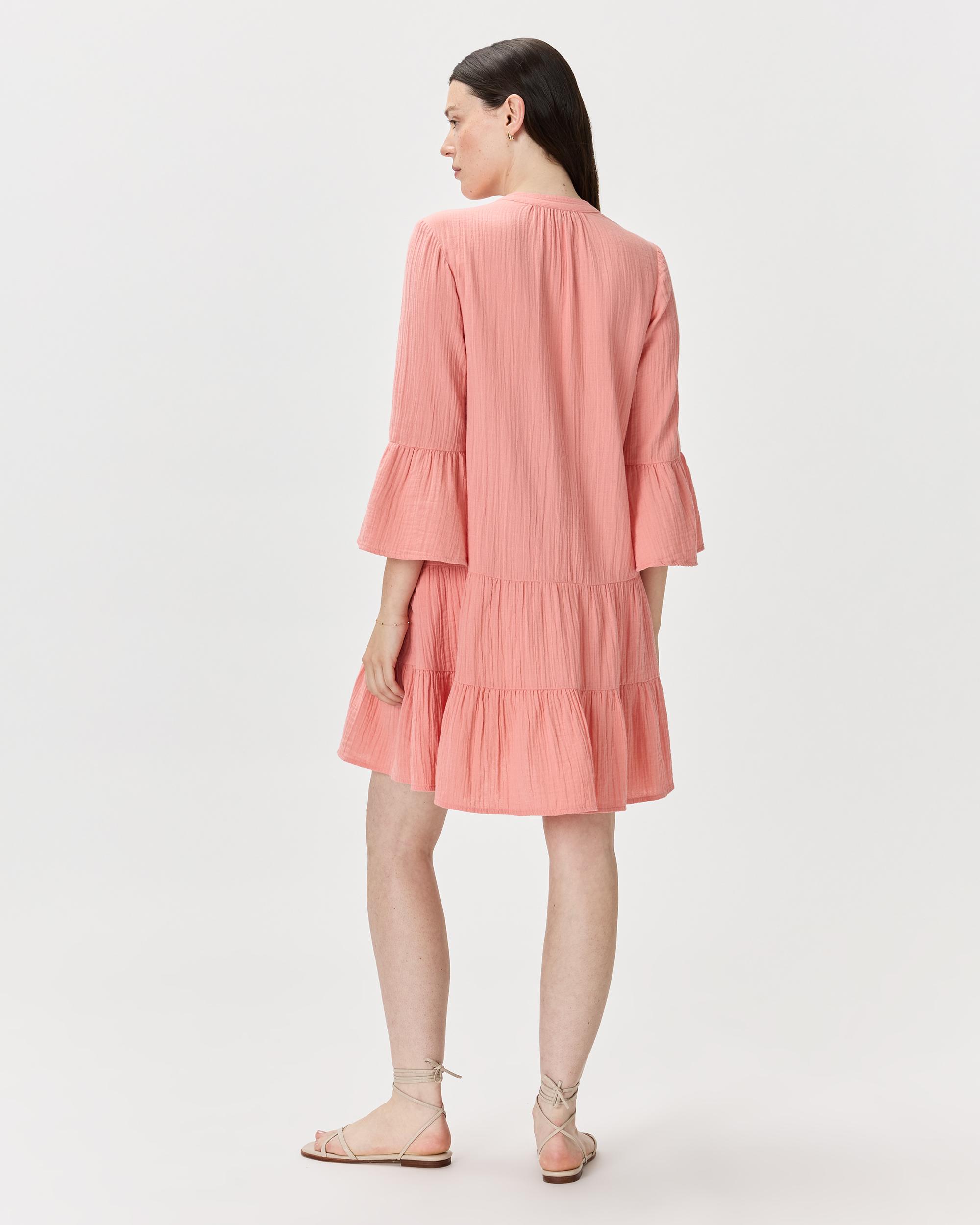 Quince | Women's Gauze Long Sleeve Tiered Mini Dress Organic Cotton Product Image