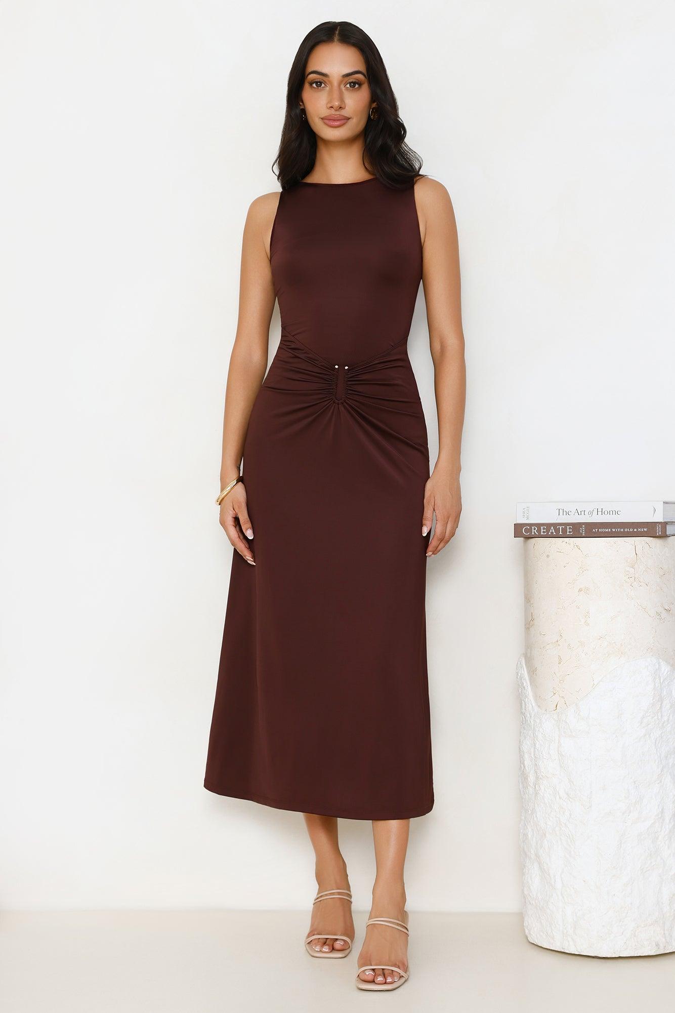 Everything Energy Midi Dress Chocolate Product Image