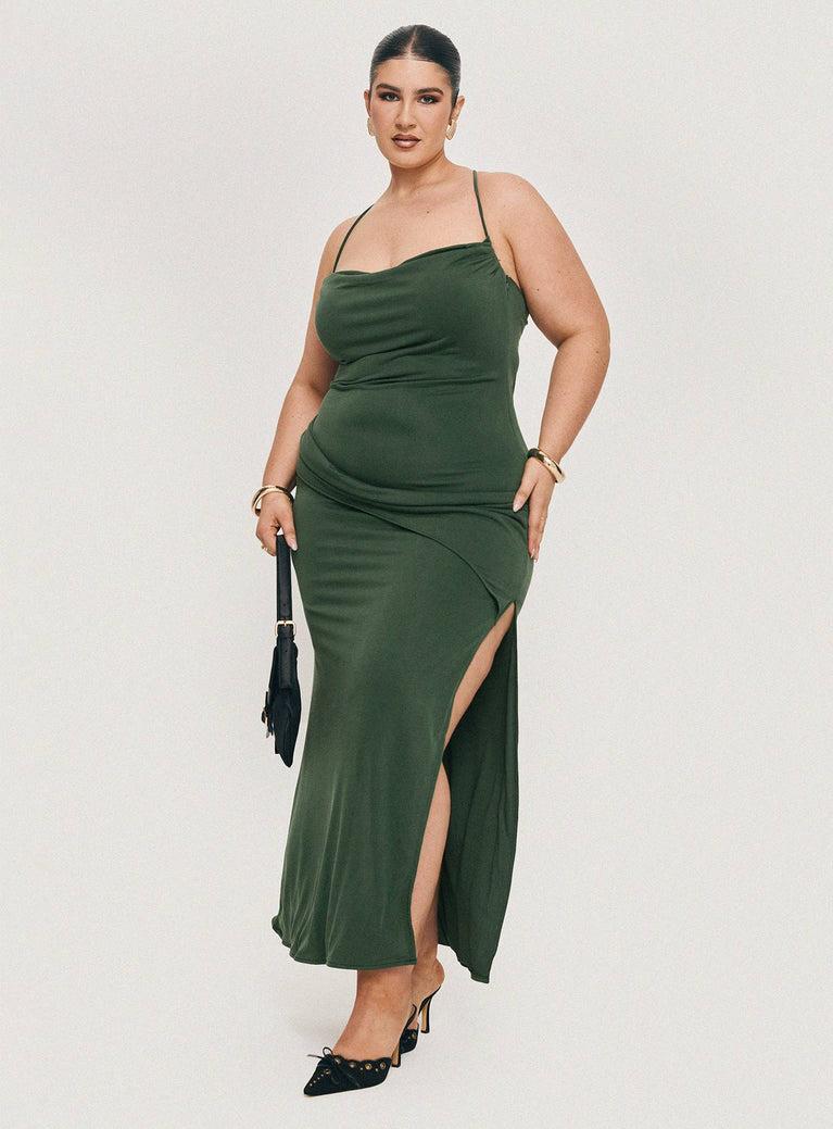 Marchesi Maxi Dress Green Curve Product Image