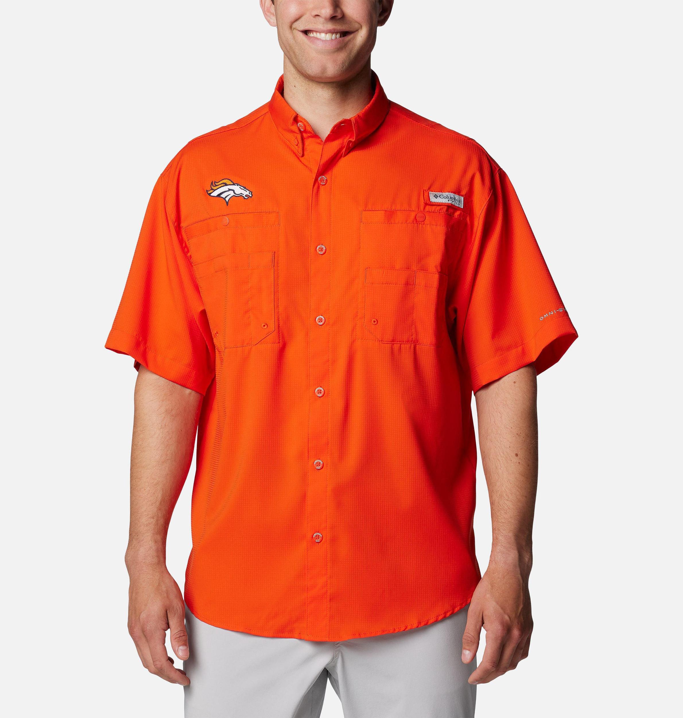 Columbia Mens PFG Tamiami Short Sleeve Shirt - Denver Broncos- Product Image