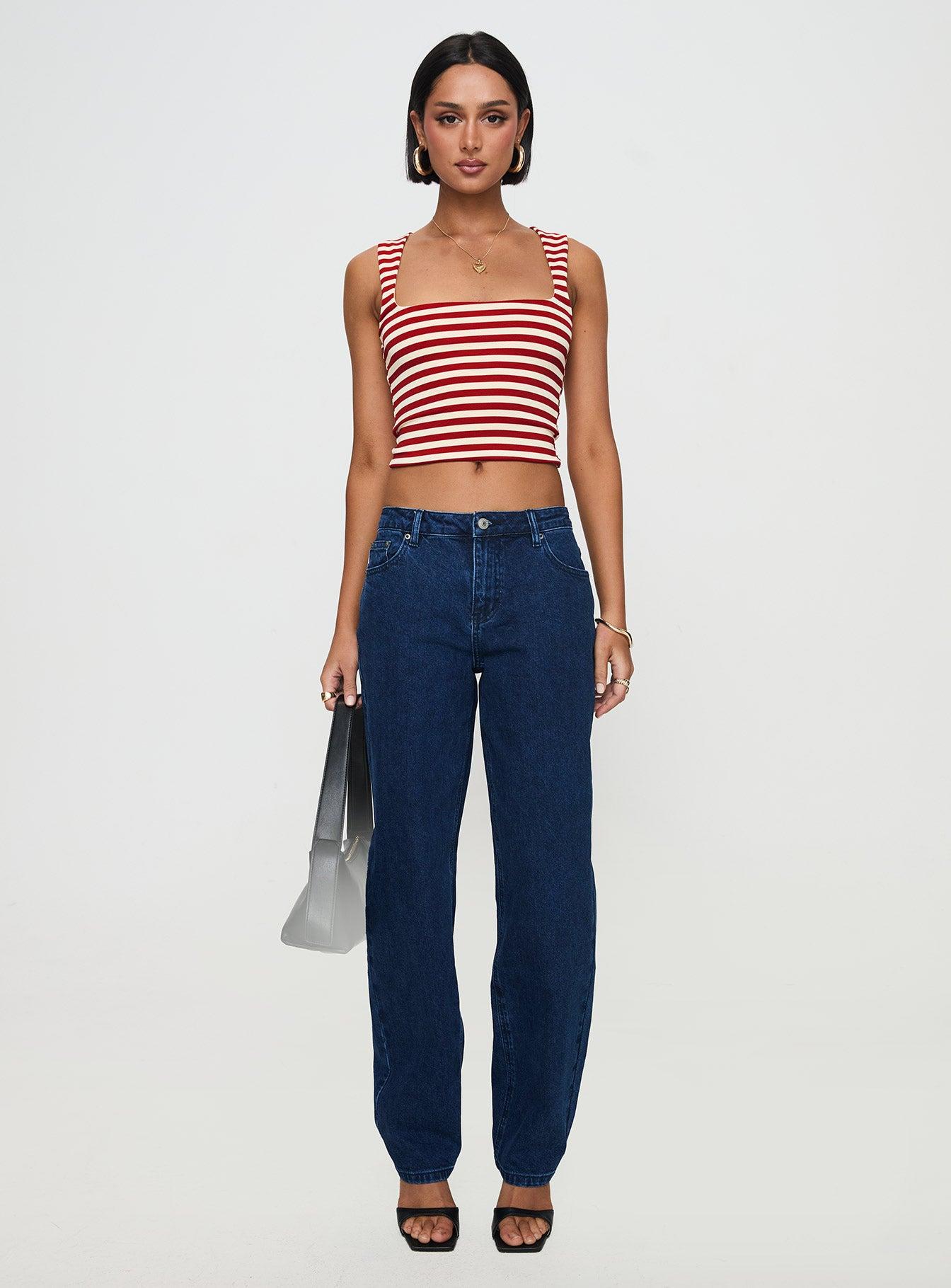 Back In Time Top Red Stripe Product Image