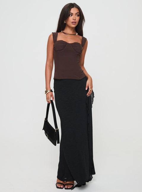 Kyrie Longline Corset Top Brown Product Image