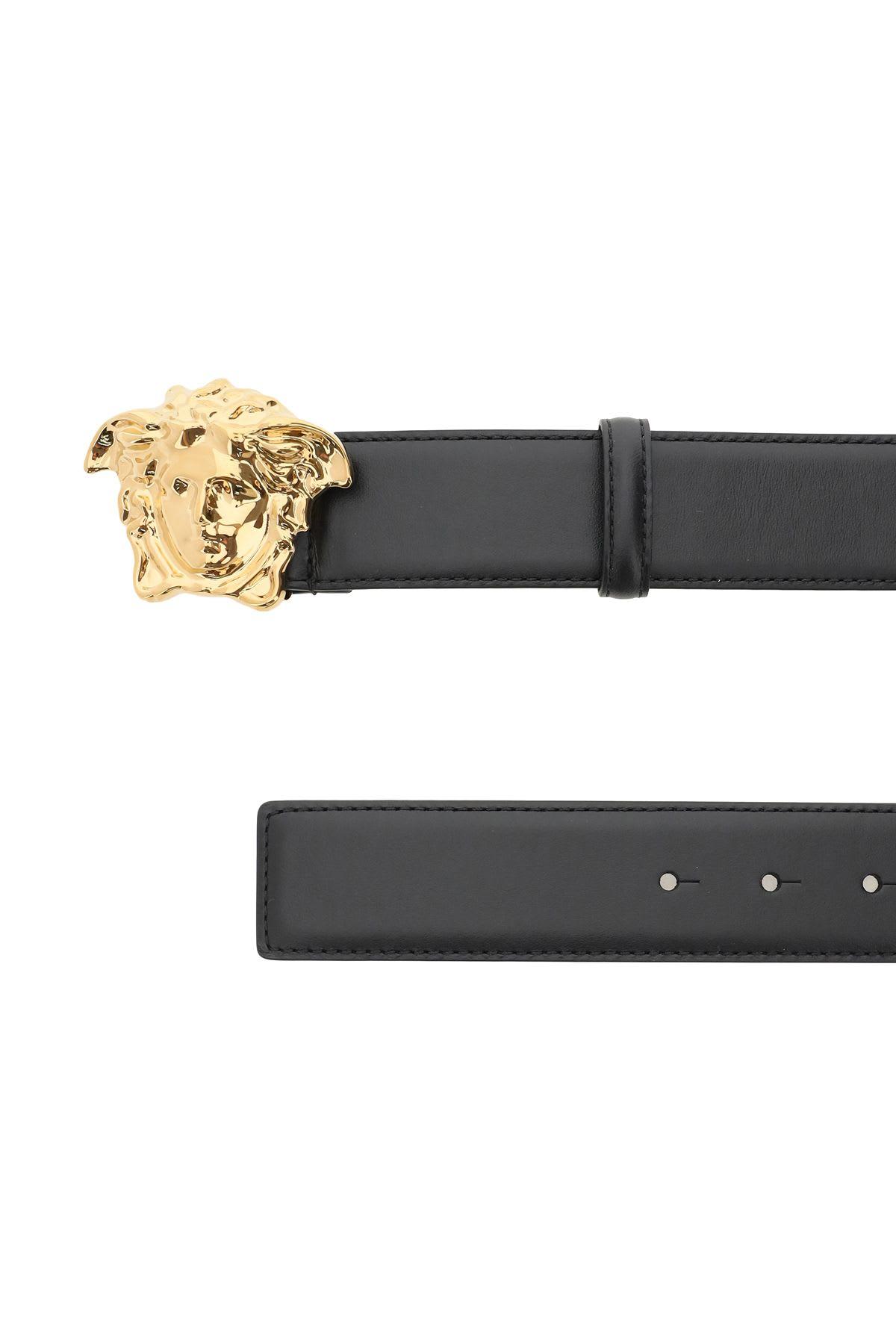 VERSACE La Medusa Leather Belt Man Belt Black Size 39.5 Calfskin Product Image