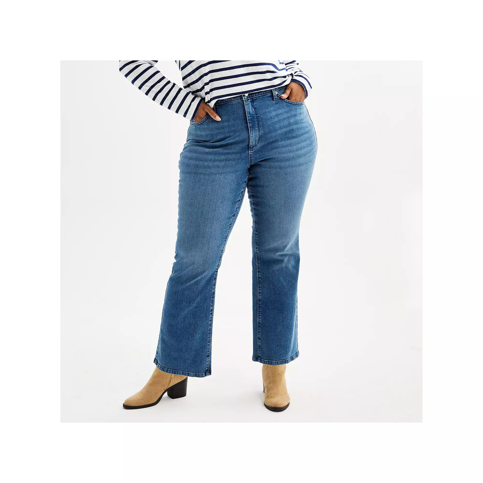 Plus Size Sonoma Goods For Life® High Rise Curvy Bootcut Jeans, Women's, Size: 26 W, Vintage Medium Blue Product Image